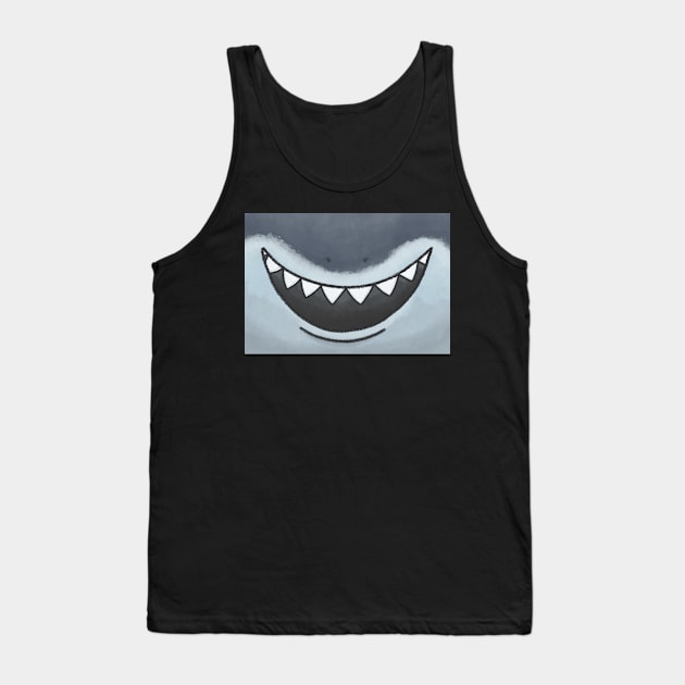 Great White Shark Open Mouth Smile Mask! Tank Top by ErinKantBarnard